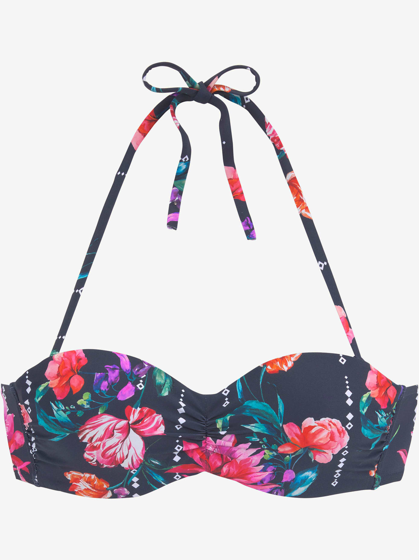 Haut de bikini bandeau à armatures bretelles amovibles