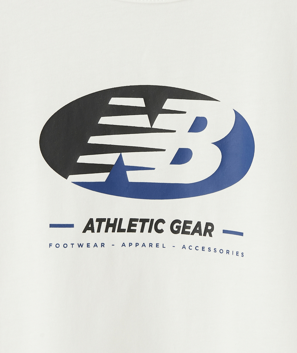 NEW BALANCET-SHIRT BLANC GARÇON ESSENTIALS STACKED LOGO GRAPHIC