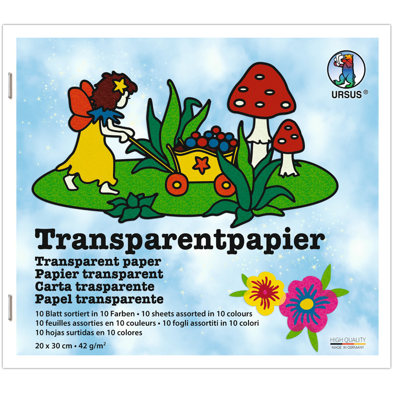 Ursus Transparentpapier, 20 x 30 cm, assortiert, 10 Stück
