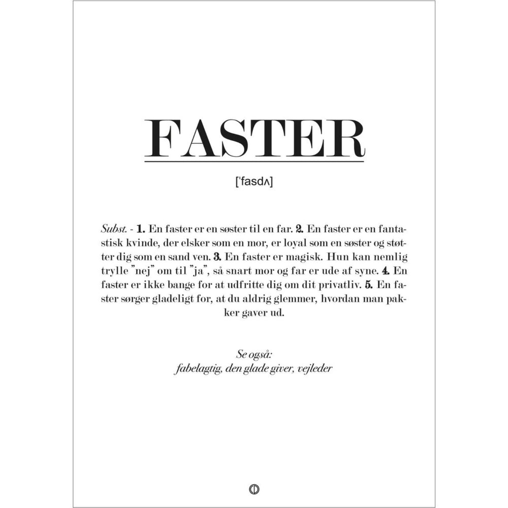 Køb Poster & Frame Citatplakat - Faster Definition