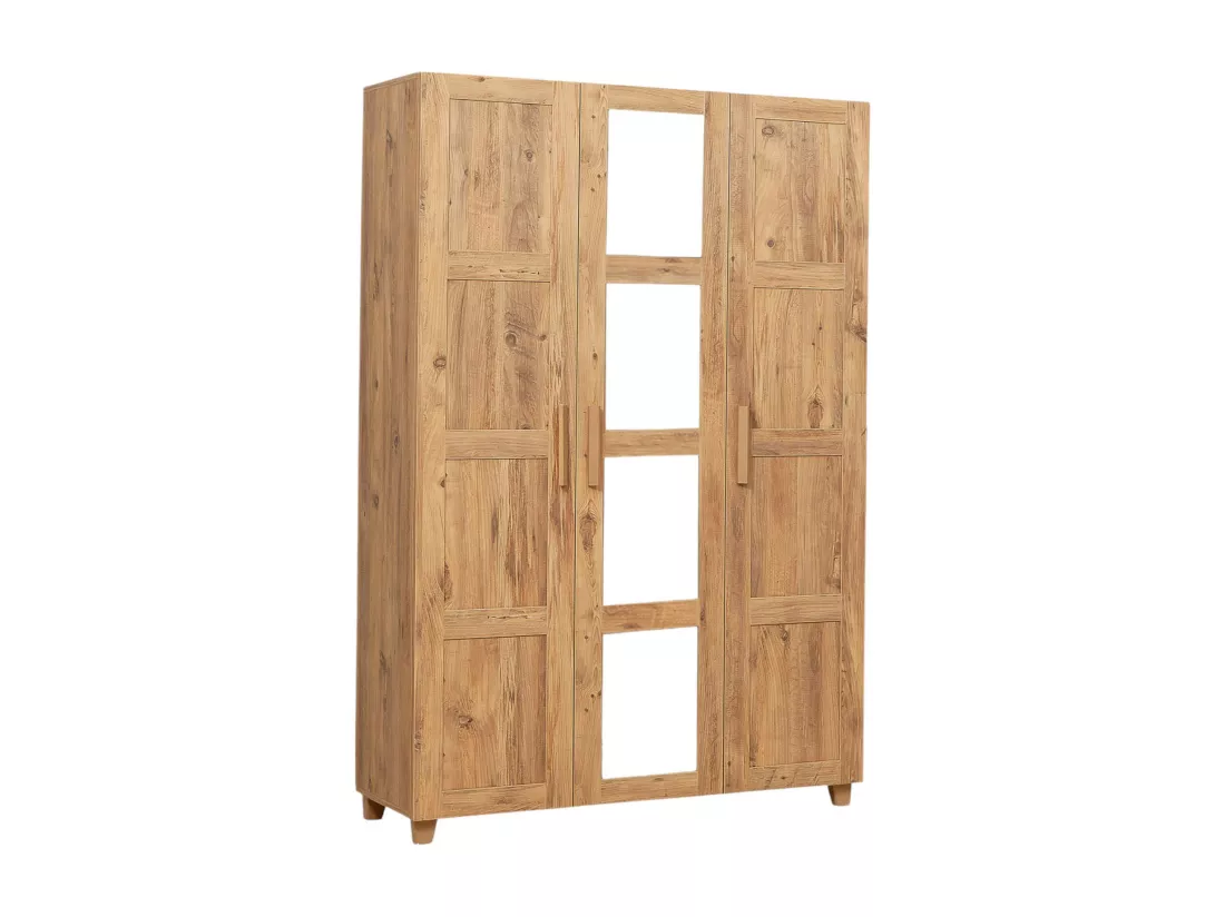 Grande Garde-robe Dlongobard, Meubles de chambre, Penderie de plain-pied, Placard à vêtements, 120x48 h189 cm, Chêne