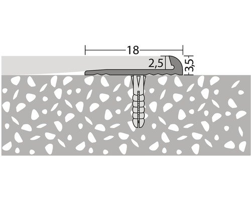 Aluminium eindprofiel, zilver, geperforeerd, 18 x 3,5 x 2500 mm