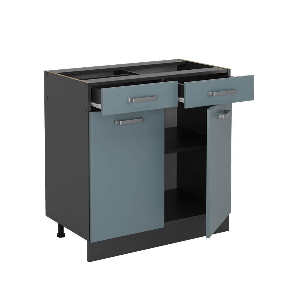 Vicco Schubunterschrank Küchenschrank R-Line Solid Anthrazit Blau Grau 80 cm modern