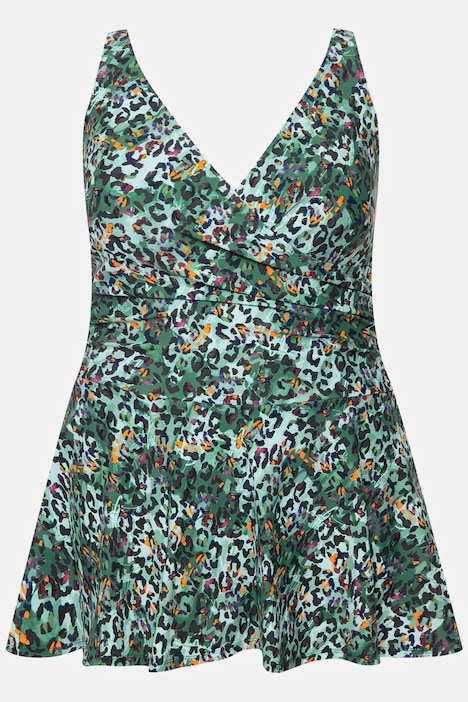 Badekleid, Leomuster, Softcups, Wickeloptik