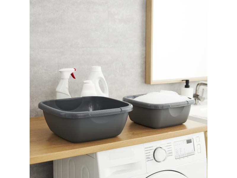 Rotho Becken Daily eckig, 5 l, Schwarz Eckiges Waschbecken