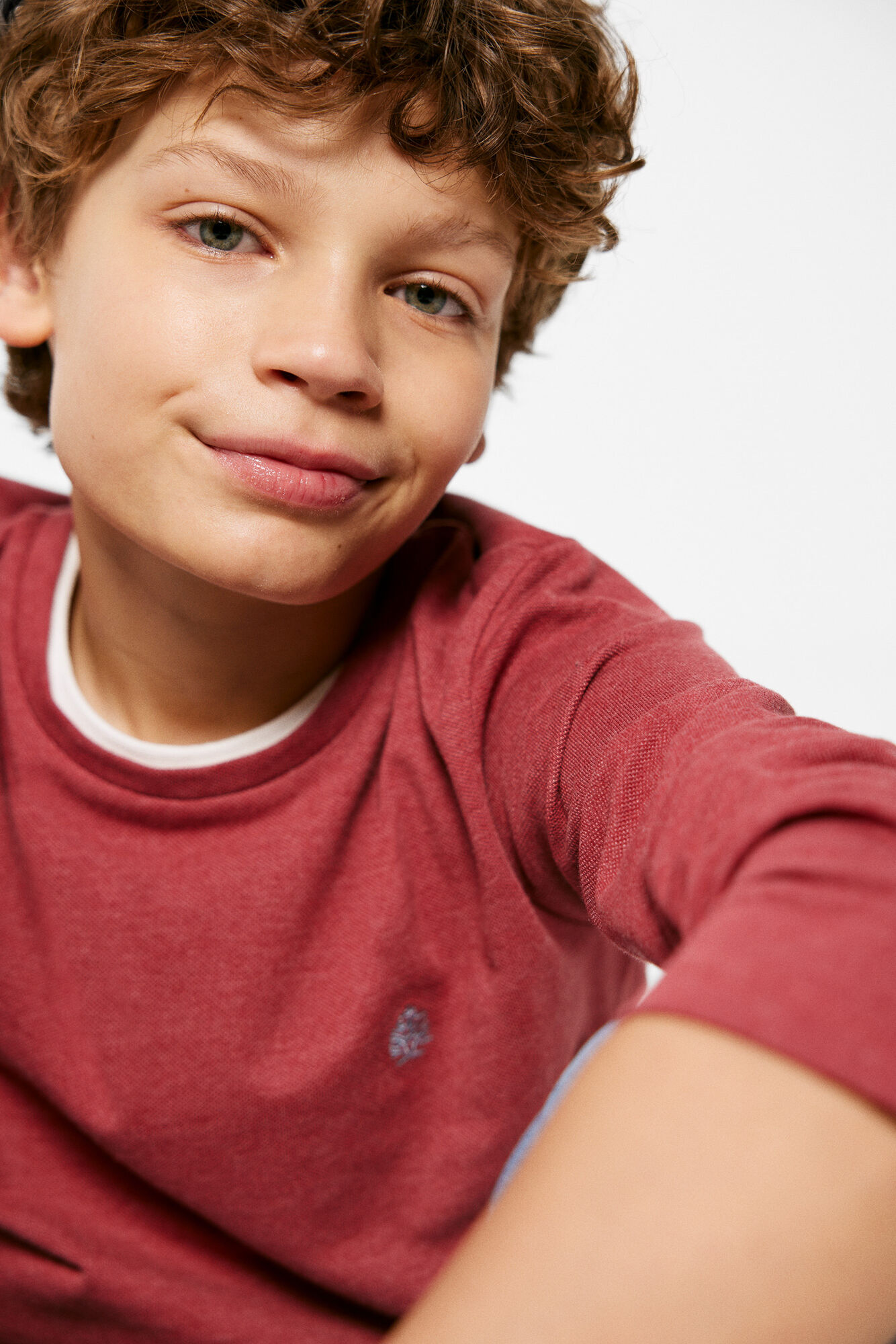 Camiseta infantil de gola dupla