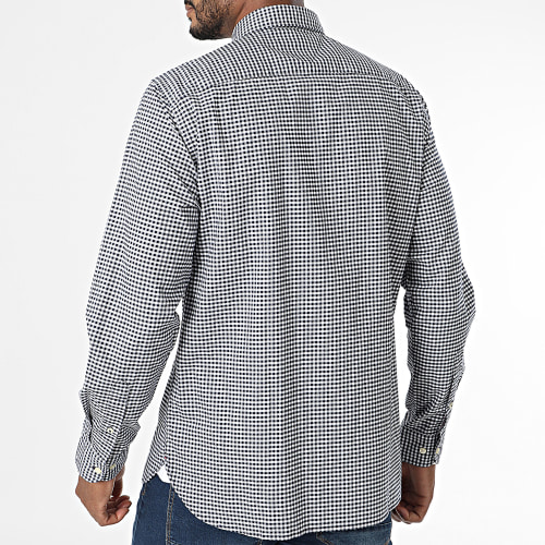 Chemise Manches Longues Oxford Gingham Noir Blanc