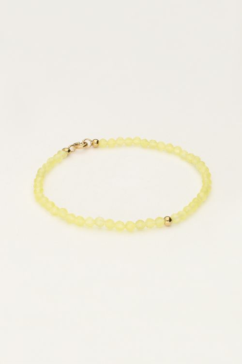 Ocean armband met kleine kraaltjes geel