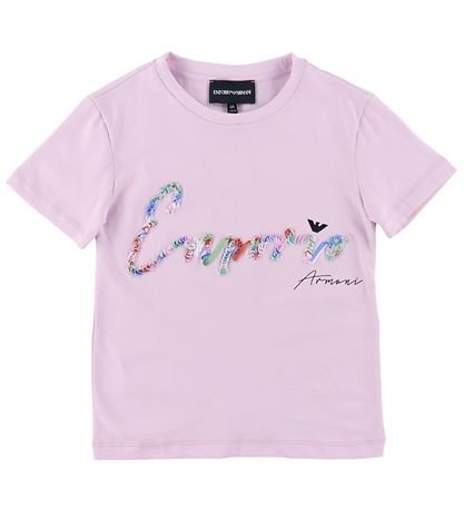 Emporio Armani T-Shirt - Helllila m. Strickerei