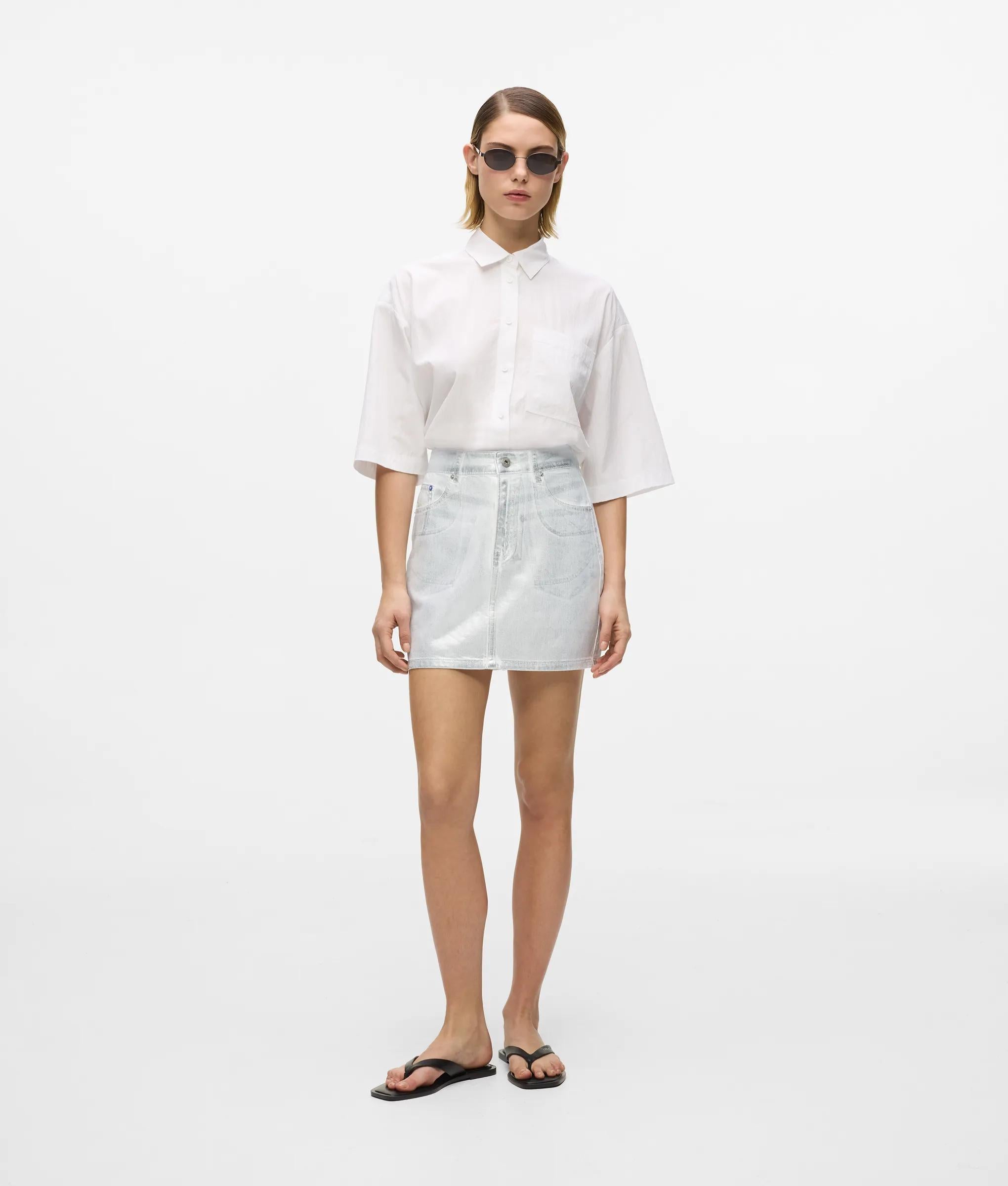 Metallic zilver mini rok