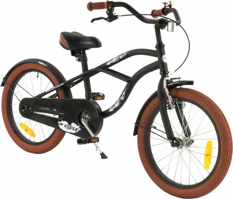 2Cycle - Cruiser - Kinderfiets - Mat-Zwart - 18 inch