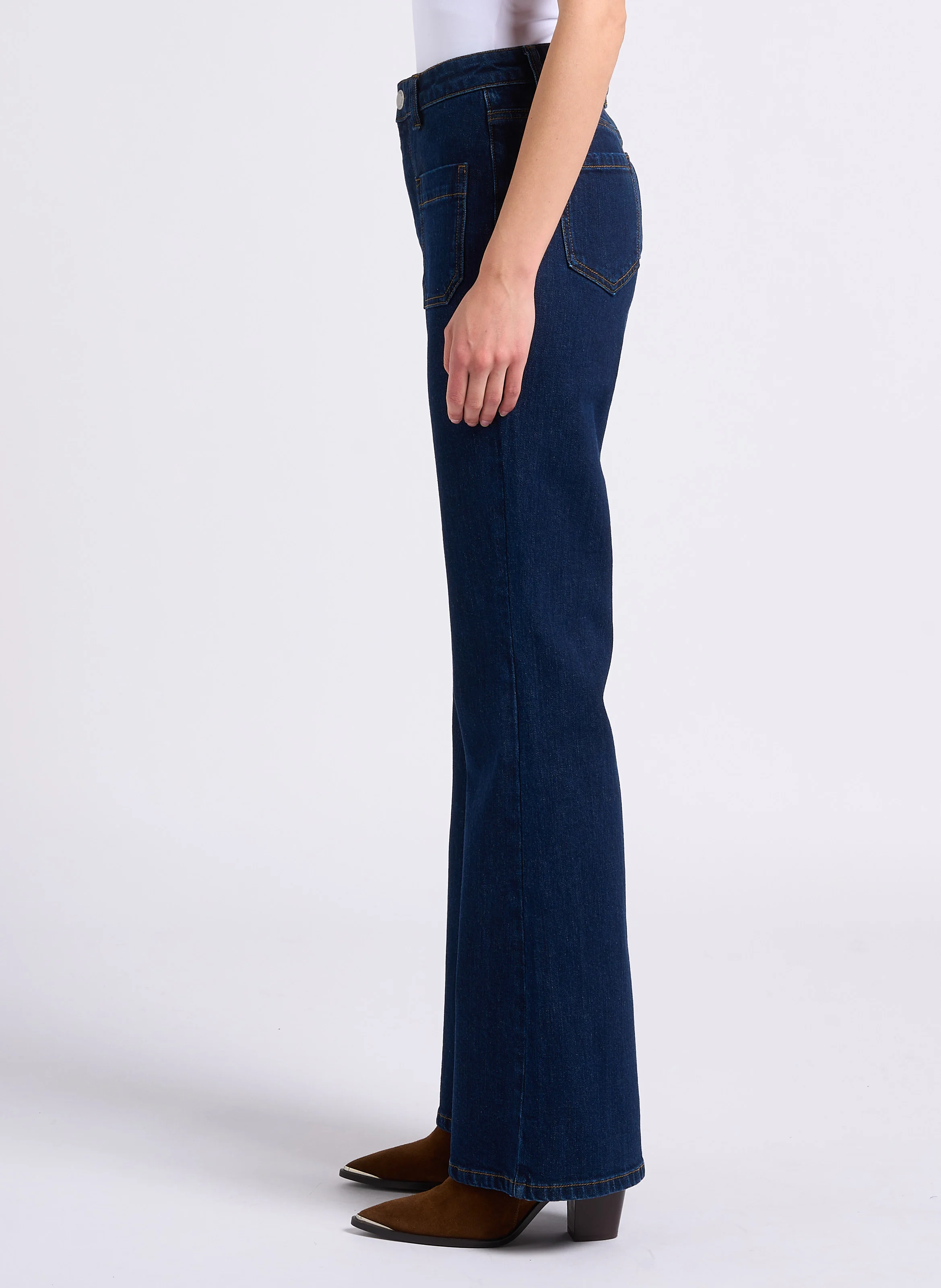 ROUAN - Jean flare en coton mélangé | Bleu