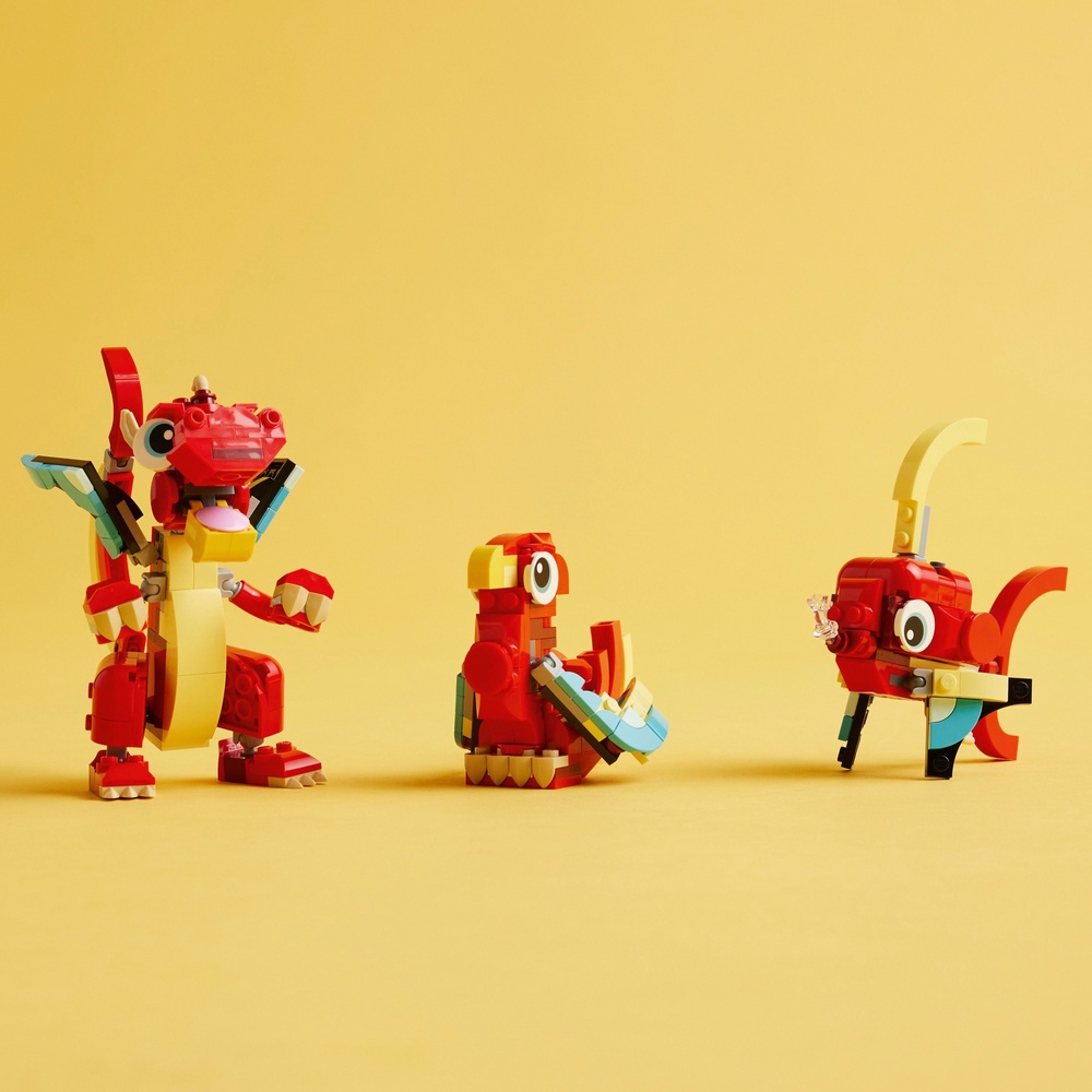 LEGO Creator 31145 3-in-1 Set mit rotem Drachen und Tierfiguren
