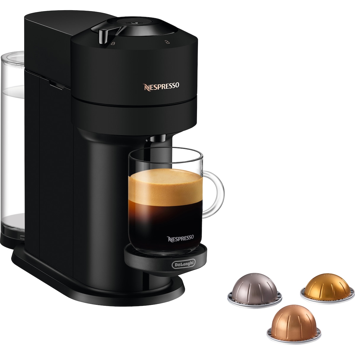 NESPRESSO® Vertuo Next kaffemaskin fra DeLonghi, Matt Sort