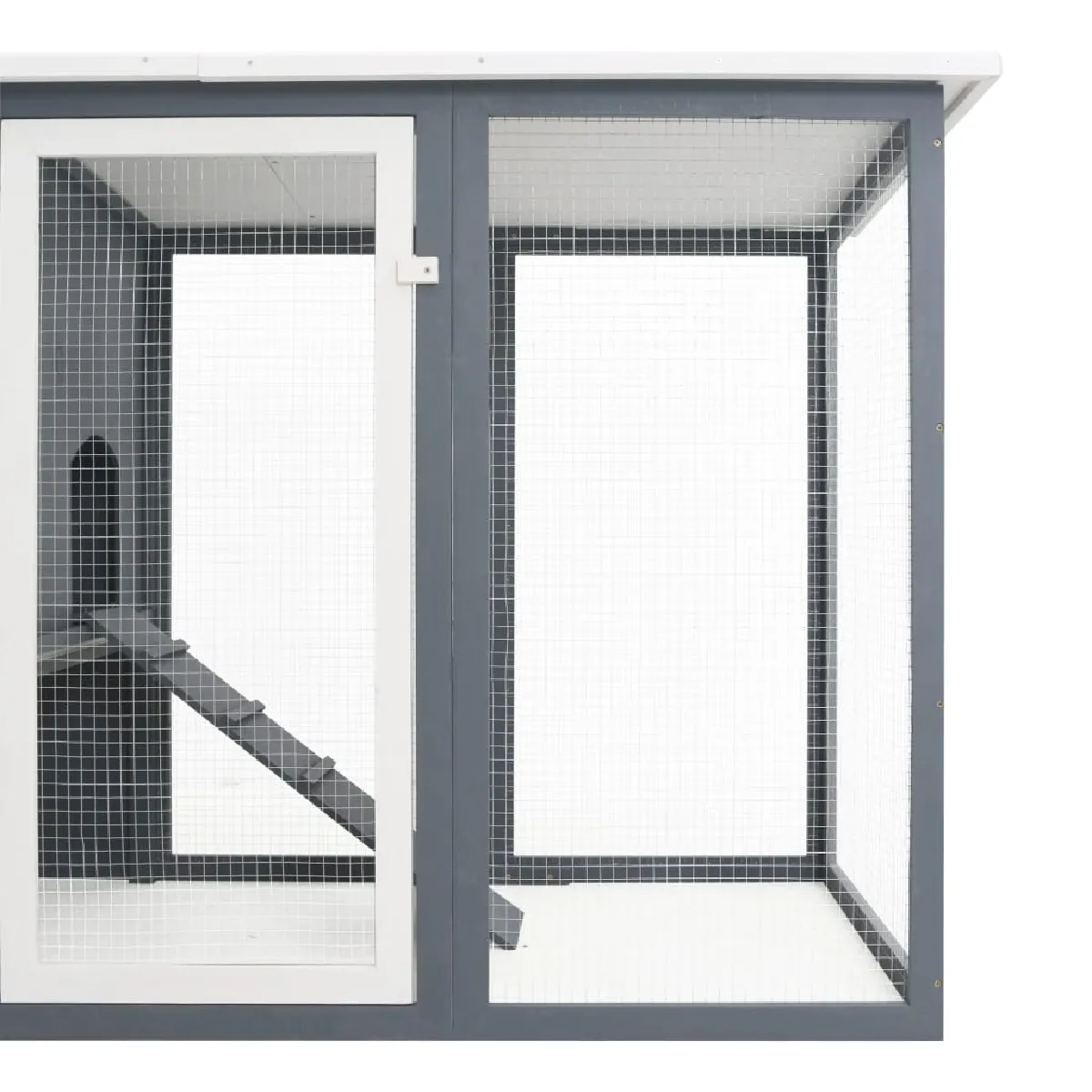 vidaXL Poulailler avec nichoir Gris Bois