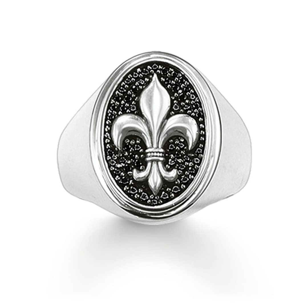 Thomas Sabo Sterling Silver Rebel at Heart Siegelring bourbonischer Lilie