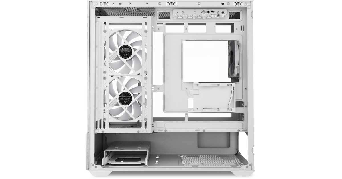 SharkoonMK7 ARGB mini tower behuizing  (Wit | 2x USB-A | 1x USB-C | RGB | Tempered Glass)