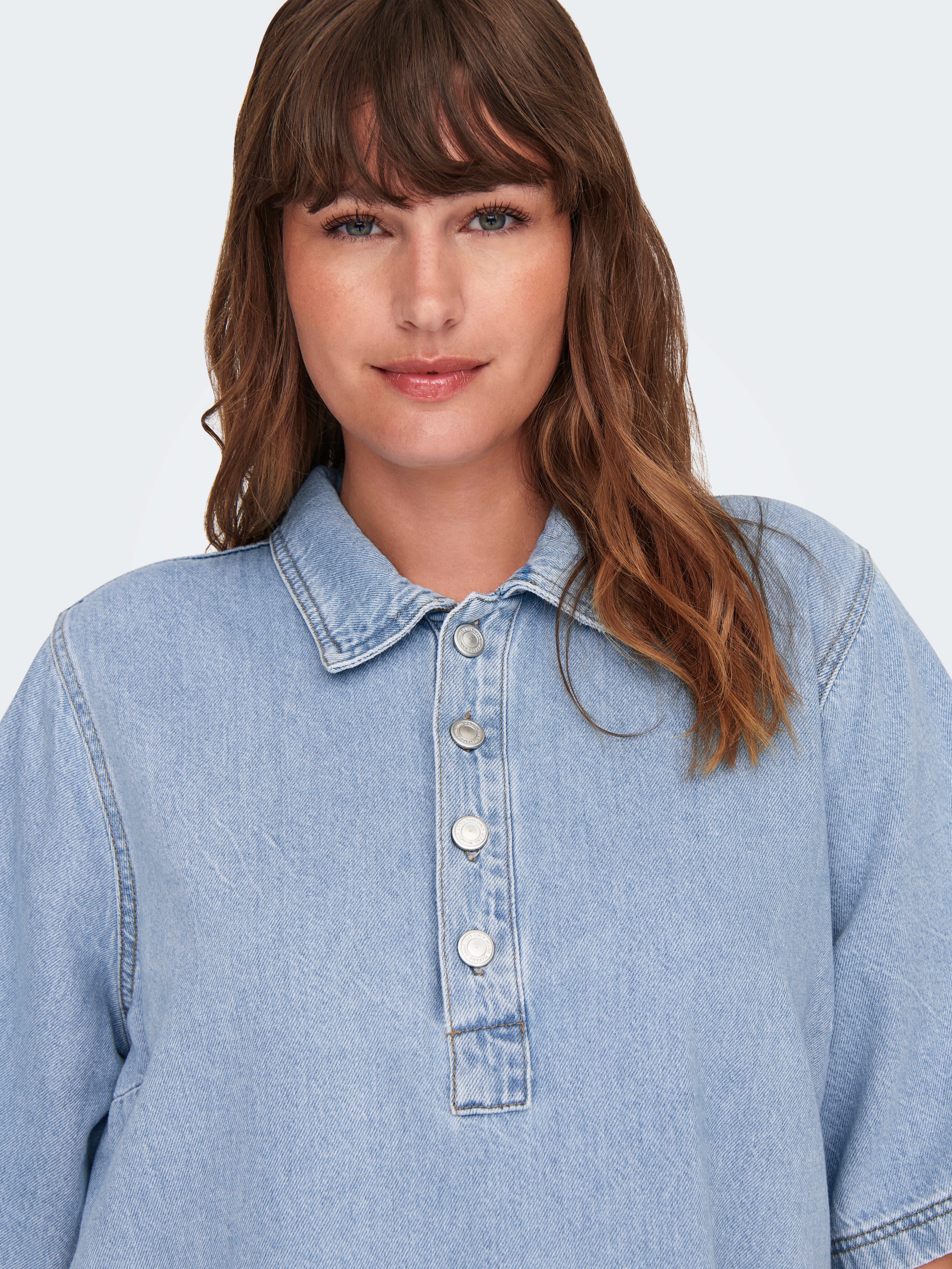 CARGRY Kurzes Kleid Light Blue Denim