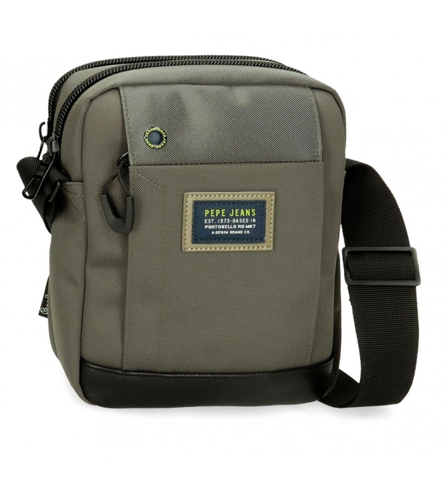 Bolsa de ombro Pepe Jeans Leighton com dois compartimentos, verde.