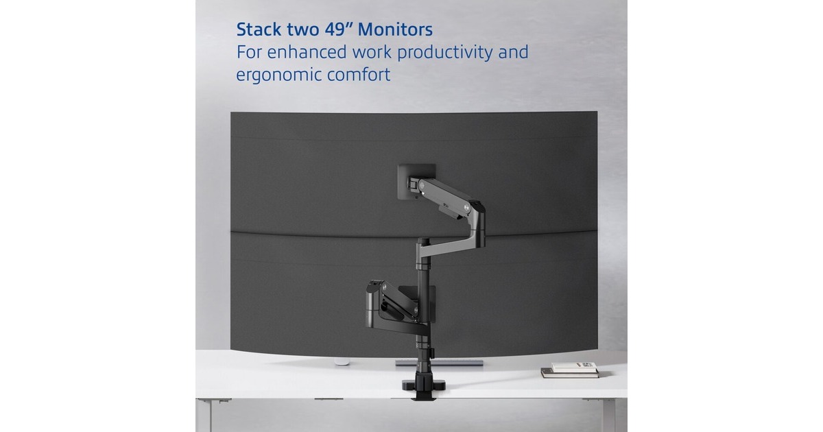 ACT ConnectivityMonitorarm office premium, gasveer, paalbevestiging, 2 monitoren  (Zwart)