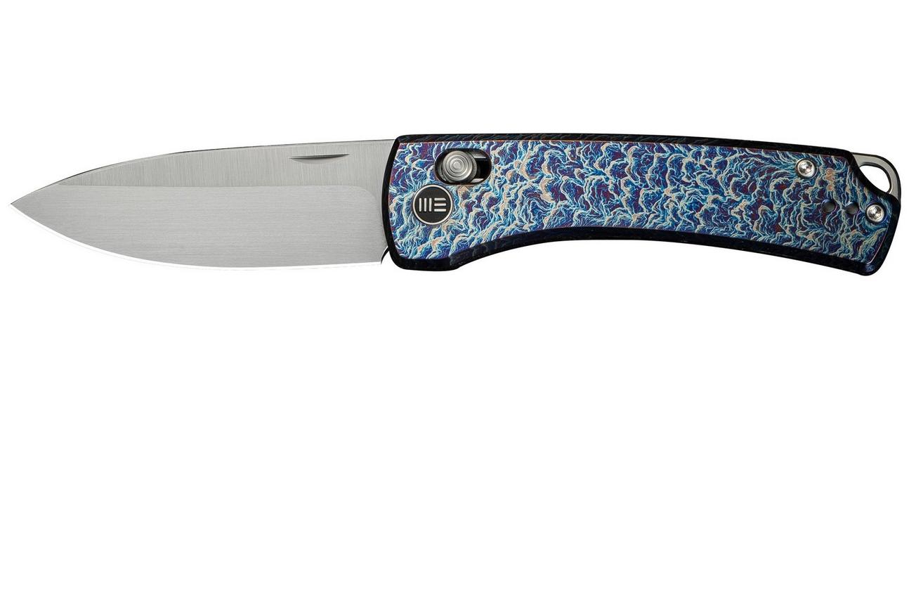 WE Knife Nightblade WE22046-4 Hand Rubbed CPM 20CV, Flamed Titanium, zakmes, Dutch Bushcraft Knives design