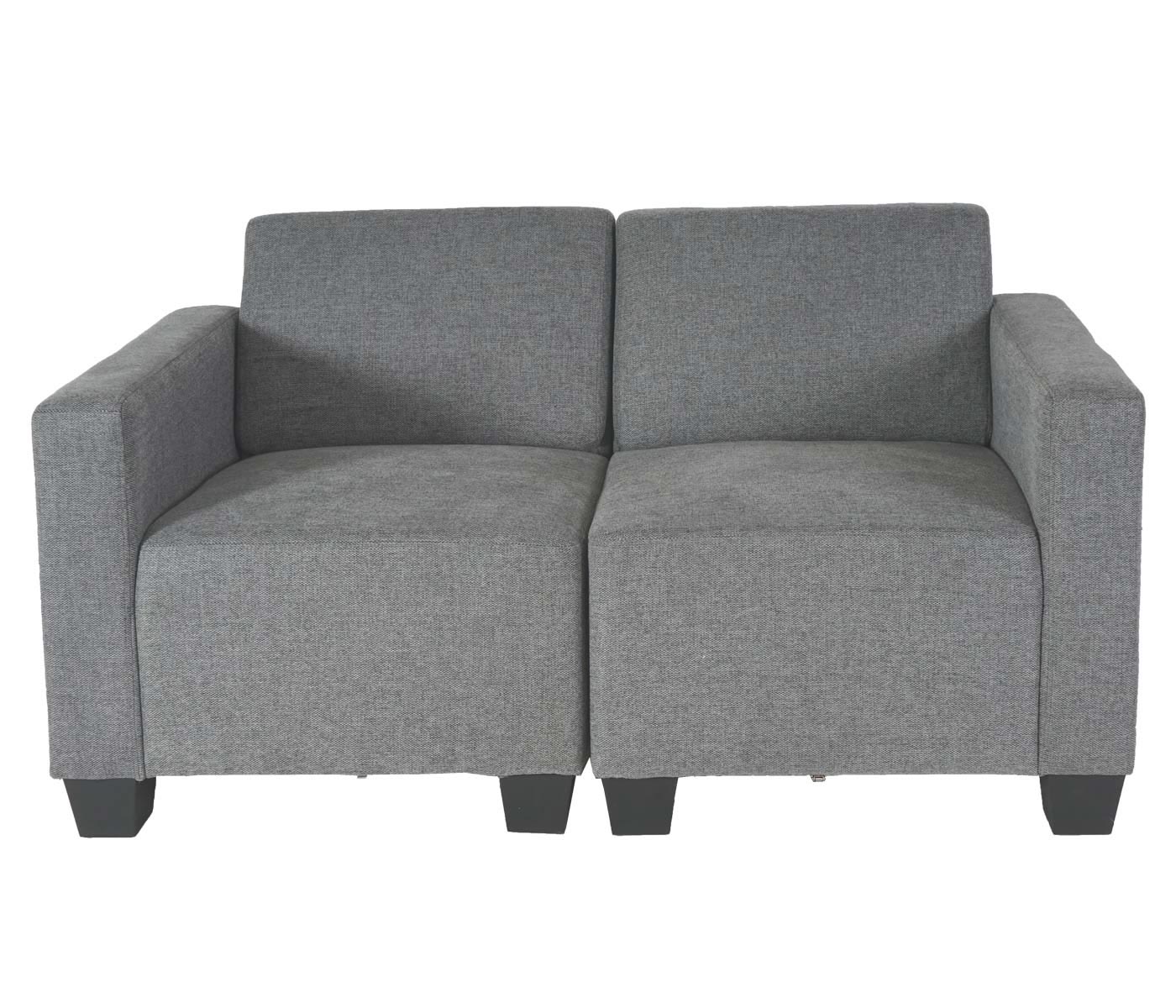 Modular 2-Sitzer Sofa Couch Moncalieri, Stoff/Textil ~ grau