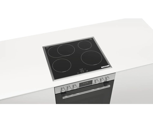 Bosch oven- en kookplaatset met inductiekookplaat van glaskeramiek HND415LS61, bruikbaar volume 71 l