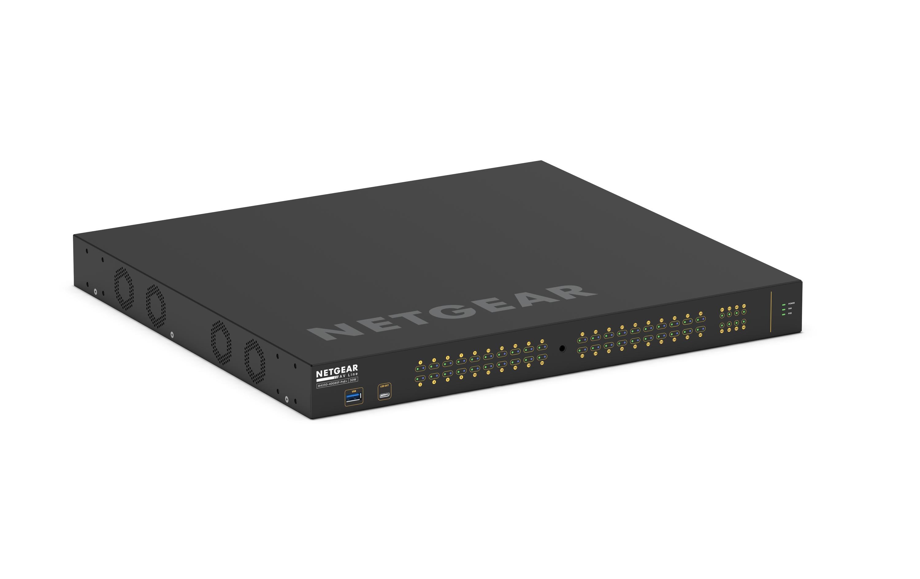 PoE+ Switch AV Line M4250-40G8XF-PoE+ 48 Port<br>NETGEAR AV Line M4250-40G8XF-PoE+ 40x1G PoE+ 960W und 8xSFP+ Managed Switch (GSM4248PX)