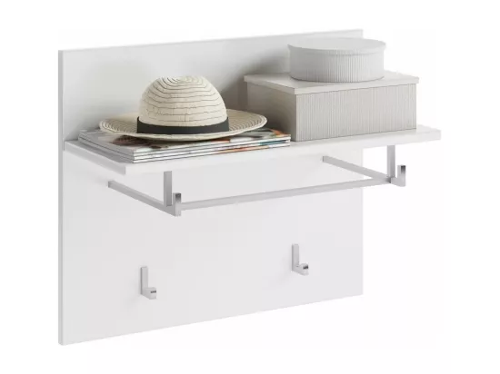 Porte manteau avec étagère – Blanc Laqué – KLEANKIN