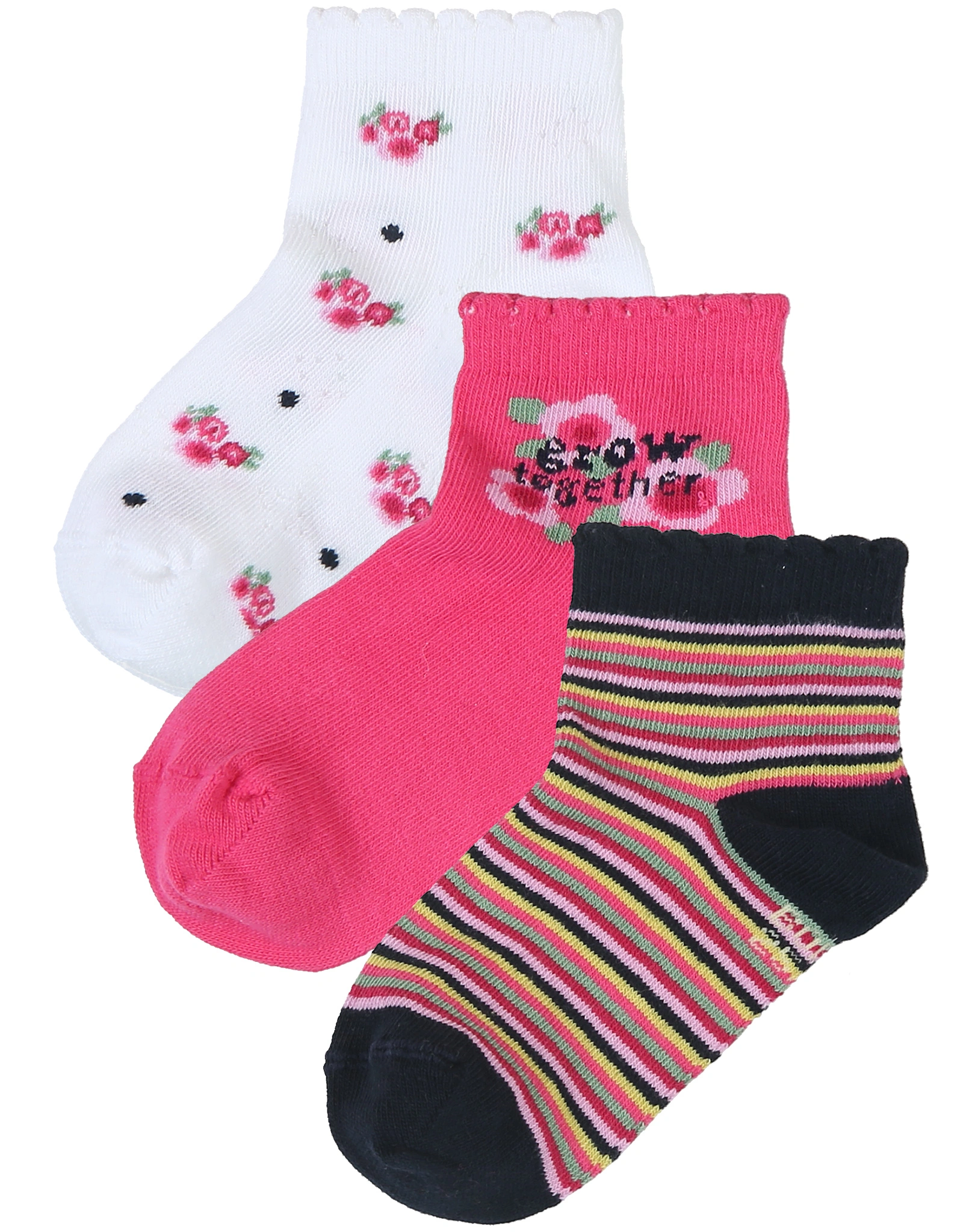 Strümpfe FUCHSIE 3er Pack in bunt