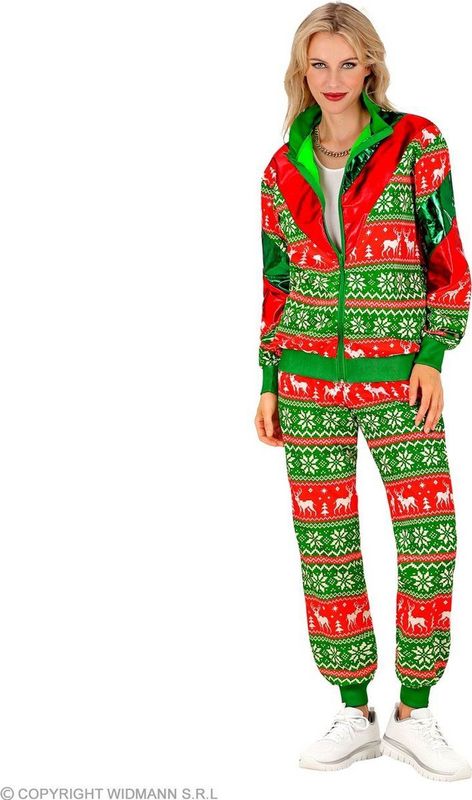 W WIDMANN MILANO Trainingspak - Groen - Rood - Kerstmotief - Unisex