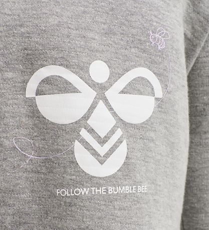Hummel Sweatshirt - hmlAlberte - Graumeliert meliert m. Print