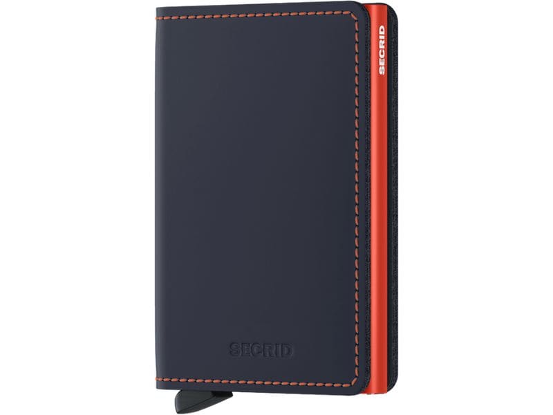 SECRID Portemonnaie Slimwallet Matte Nightblue Orange Noten- und Karten-Portemonnaie mit RFID-Schutz