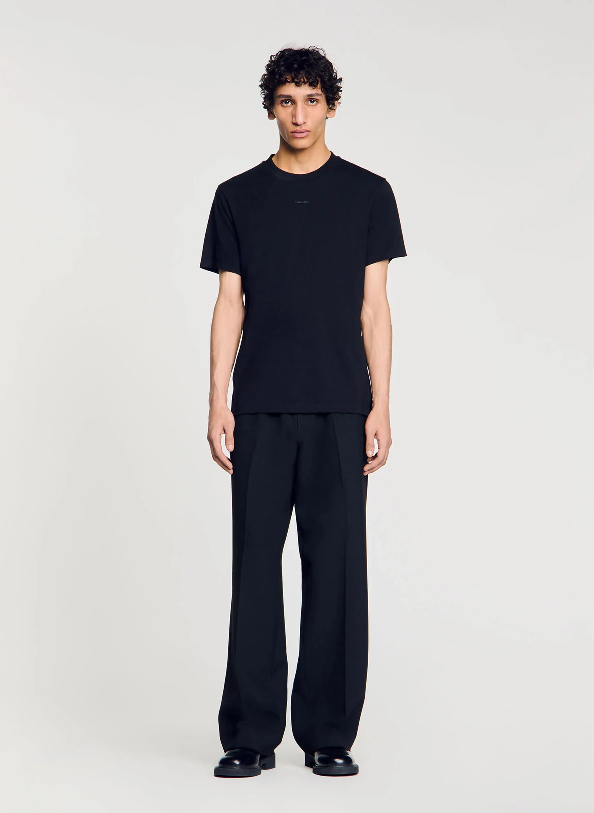 Tee-shirt droit en coton | Noir