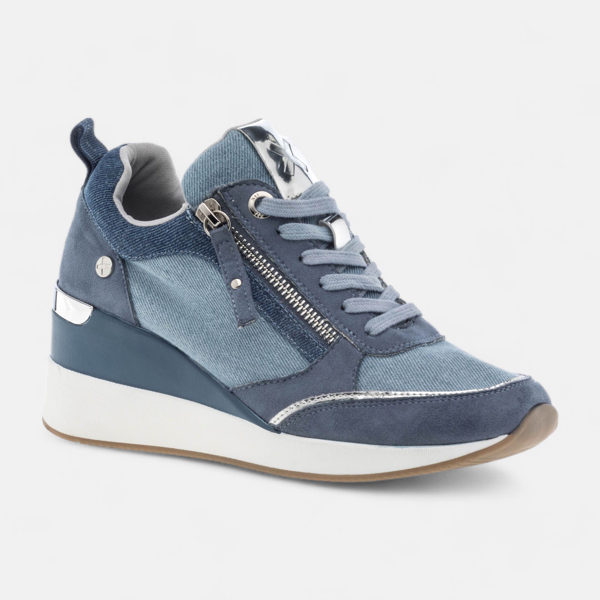Baskets basses à talon compensé Femme jeans