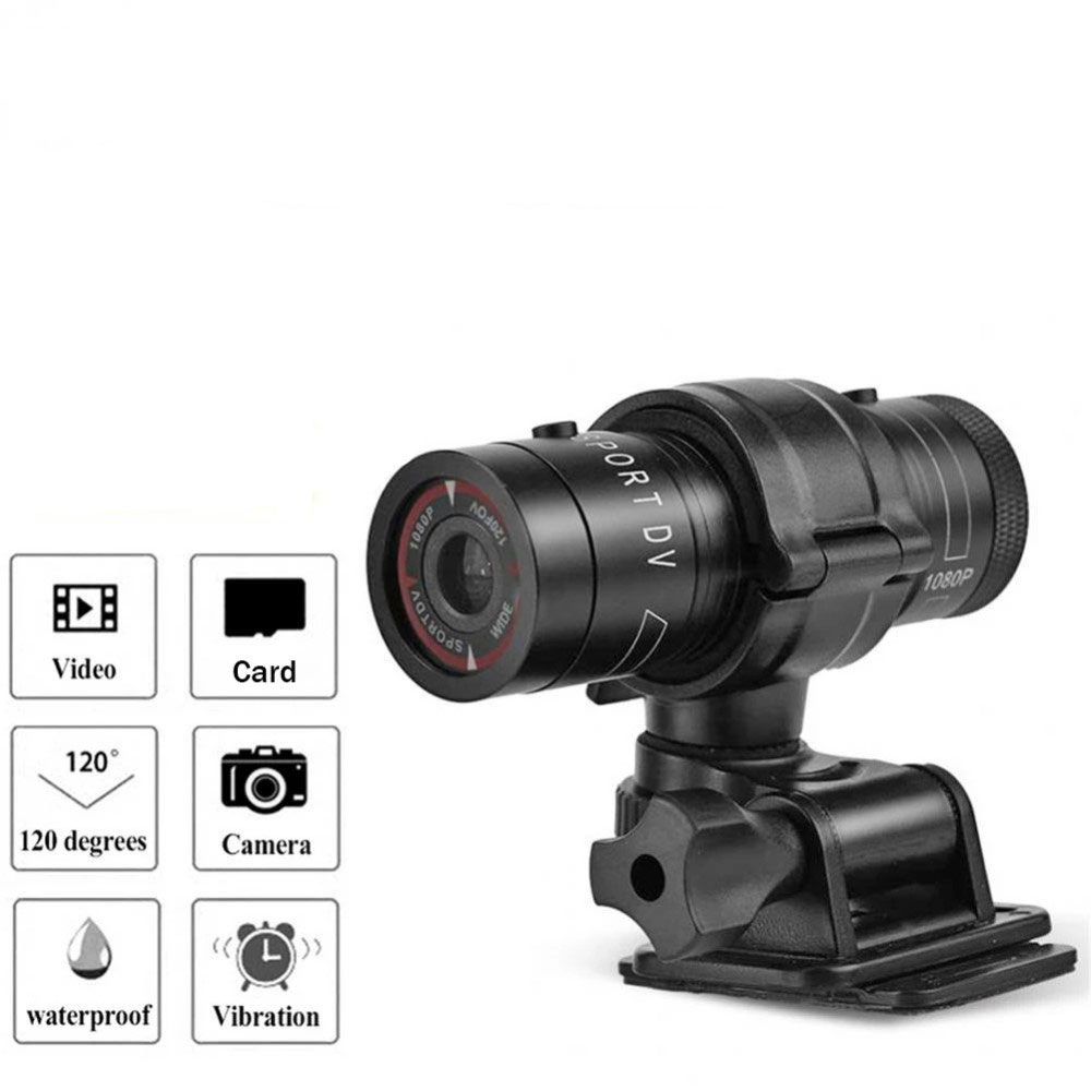 Aluminium 1080p FullHD 120° Grad Action Cam Sport Kamera inkl. Halterungen   Micro SD Kartenslot (Spritzwassergeschützt IPX4) - Schwarz