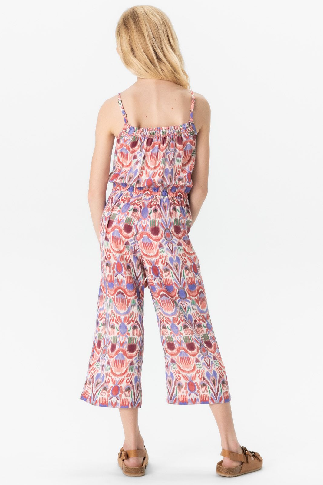 Multicolour jumpsuit met ikat print