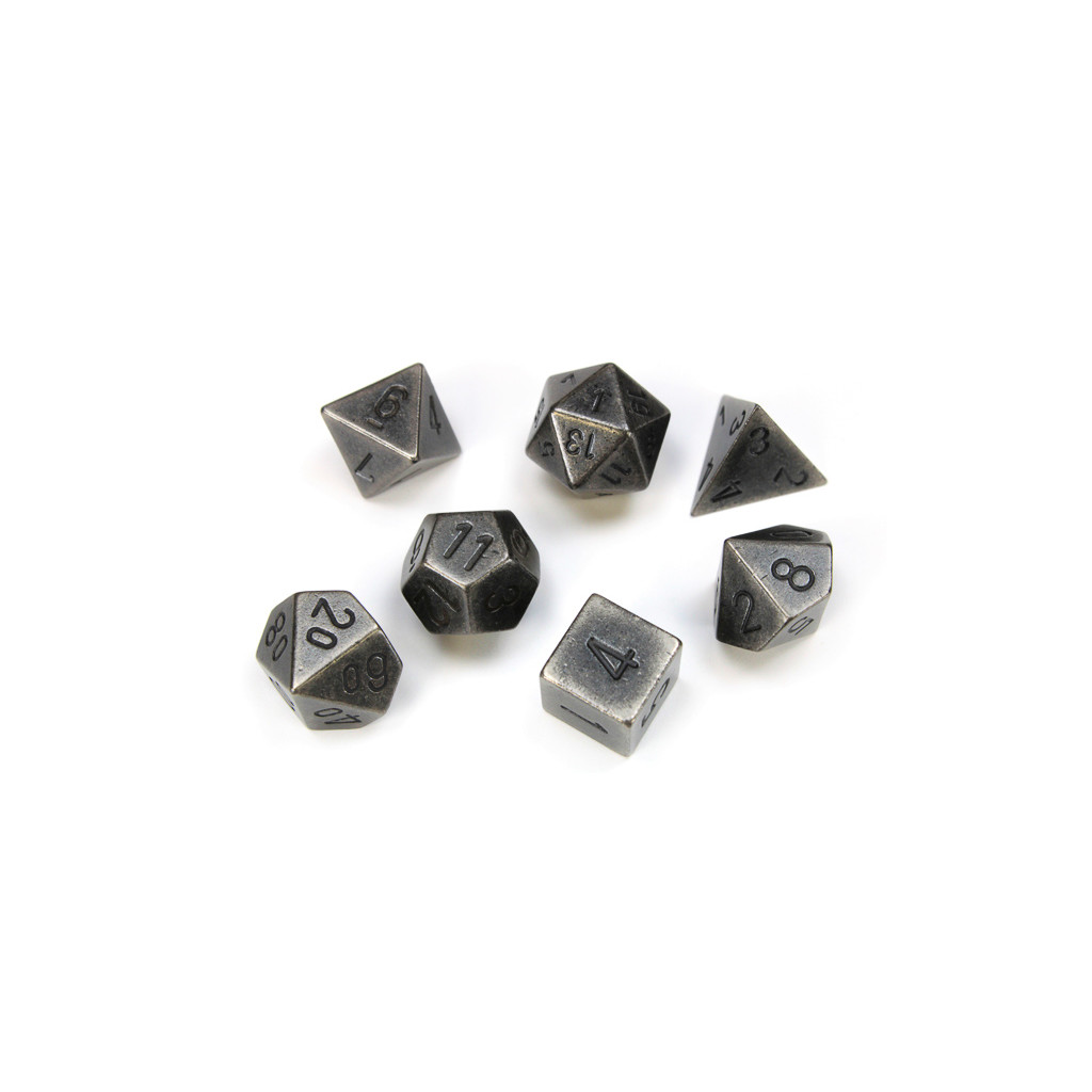Set de 7 Dés JDR Chessex : Métalliques