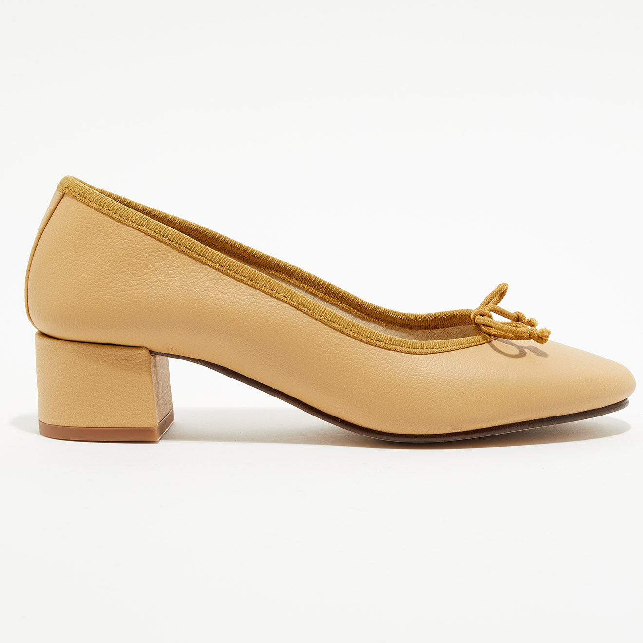 Quartier Latin Ballerines trotters en Cuir verni Diane camel - Talon 4 cm