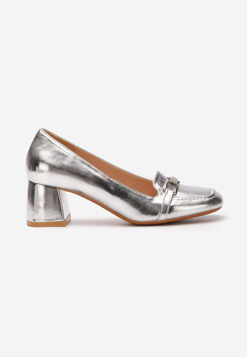 Chaussures à talon épais argent Taria