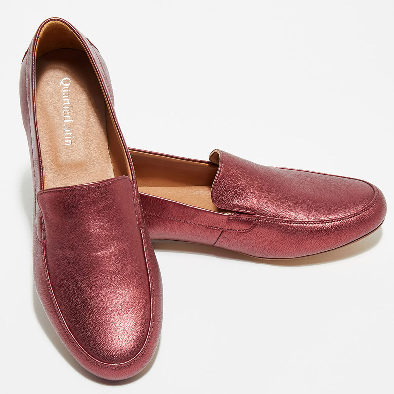 Quartier Latin Mocassins en Cuir Love irisés cerise