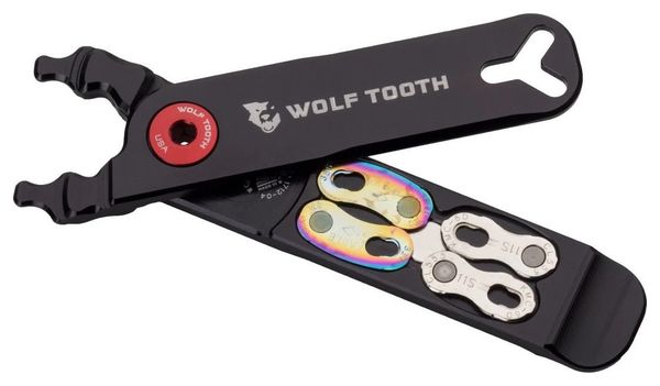 Multi-Outil Wolf Tooth Pack Pliers - Master Link Combo Pliers (4 Fonctions) Noir Bleu