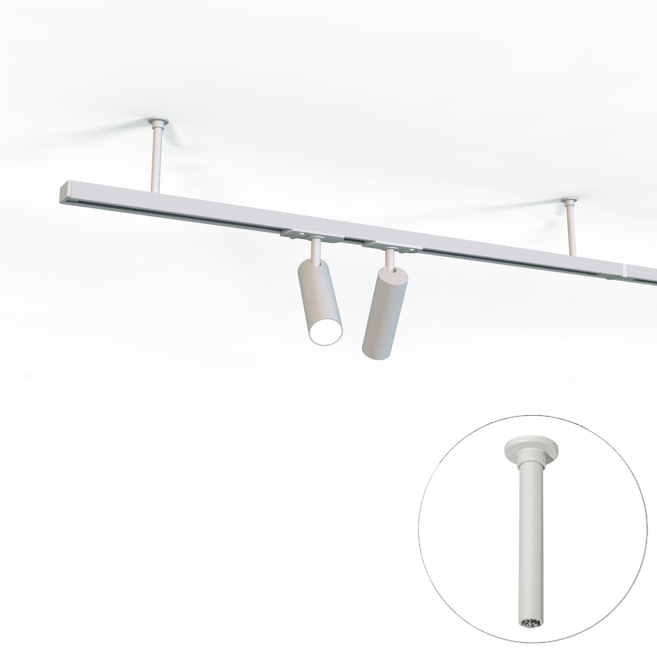 Ophanging rail wit 10,6cm 1-fase - Iconic Slimline