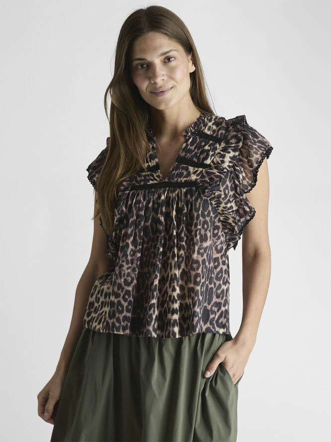 Neo Noir Jayla Leo Voile Top Leopard