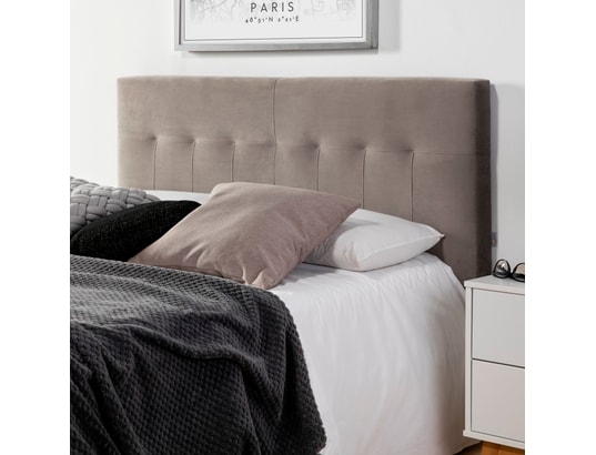 MARCKONFORT - Tête de lit tapissée napoles 160x100 cm gris, velours, pieds...
