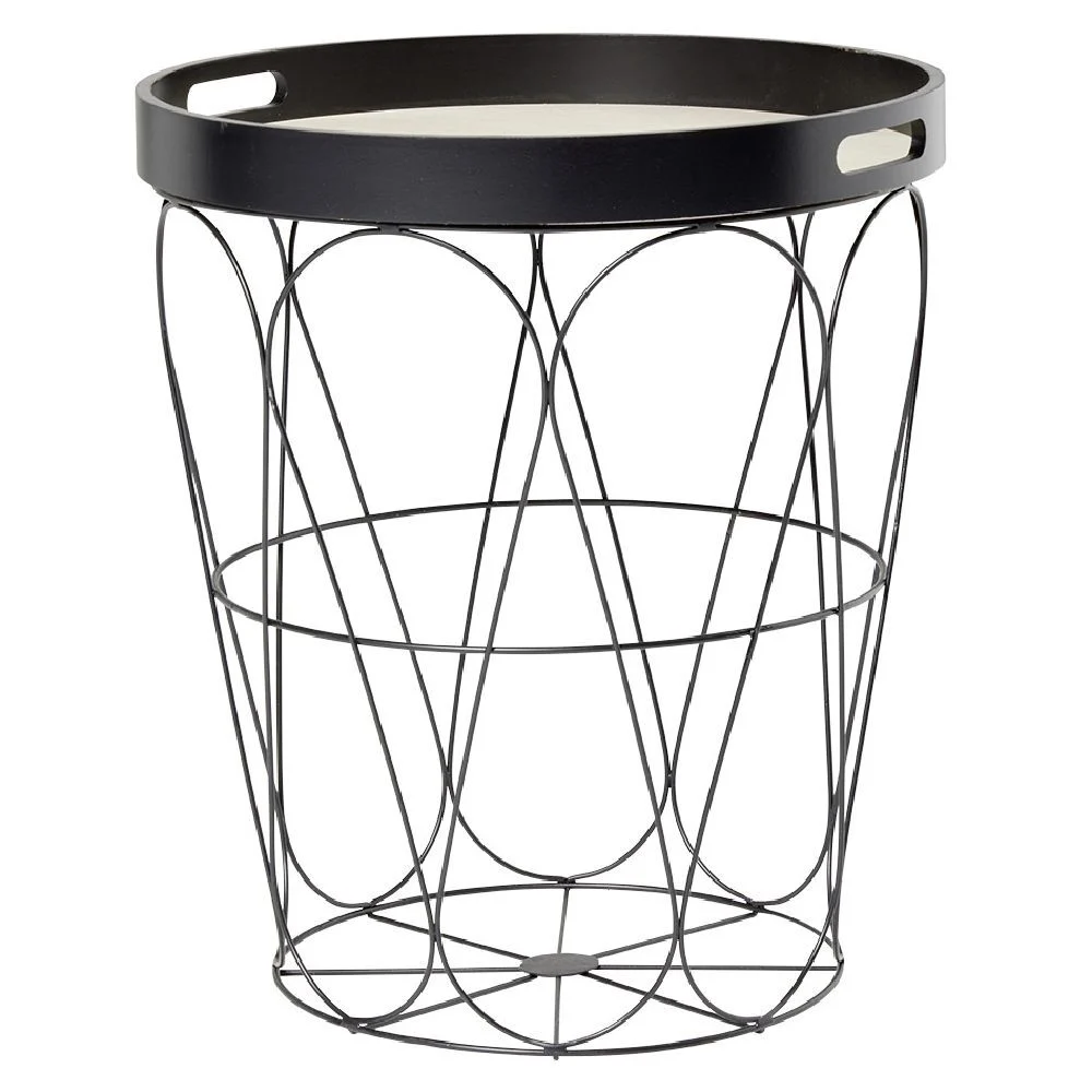 Bout de canapé Gaelle Rattan noir