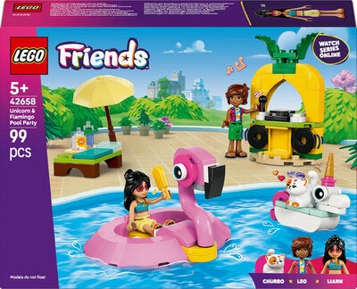 LEGO Friends 42658 Poolparty med enhjørning og flamingo