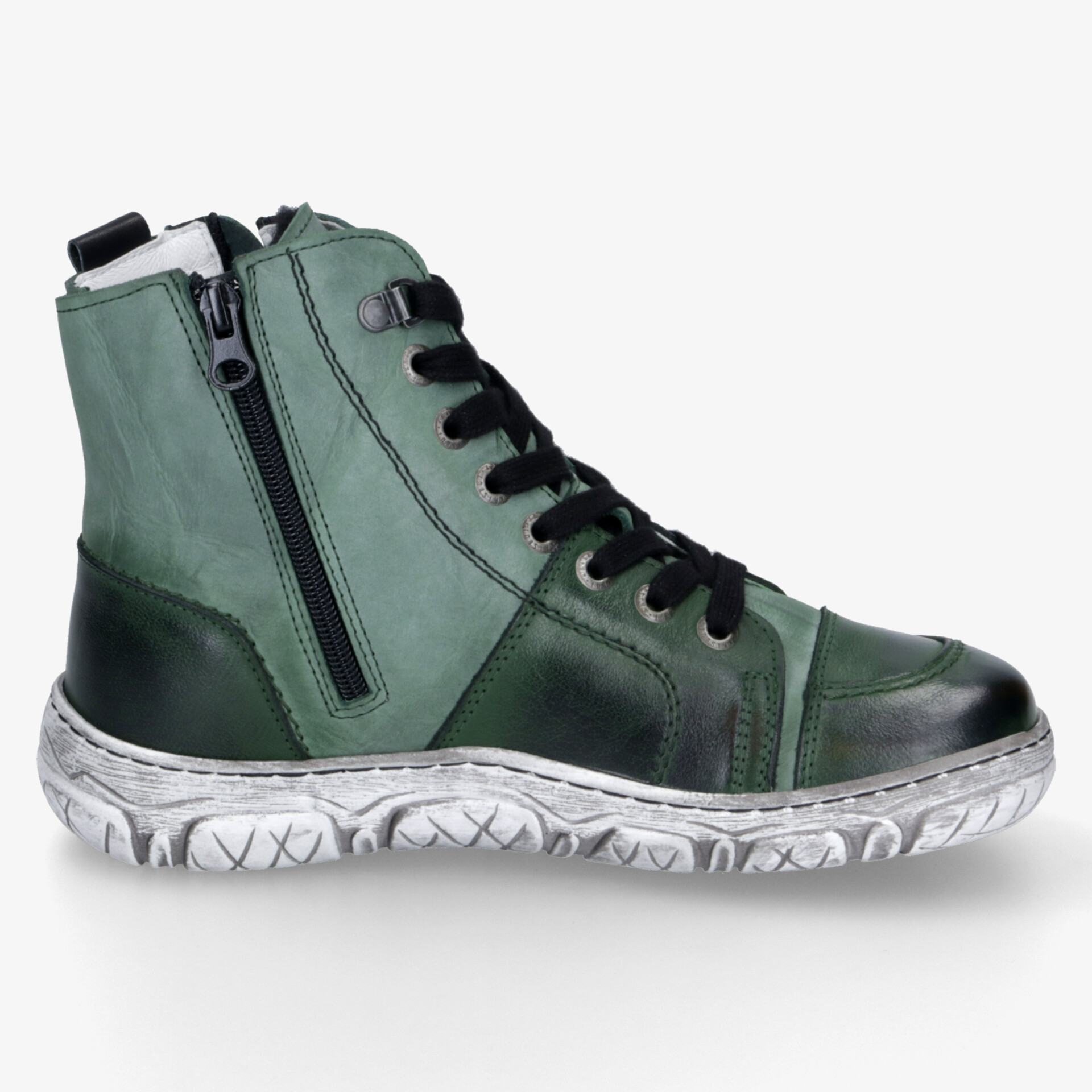 KRISBUT Damen Schnürstiefeletten grün