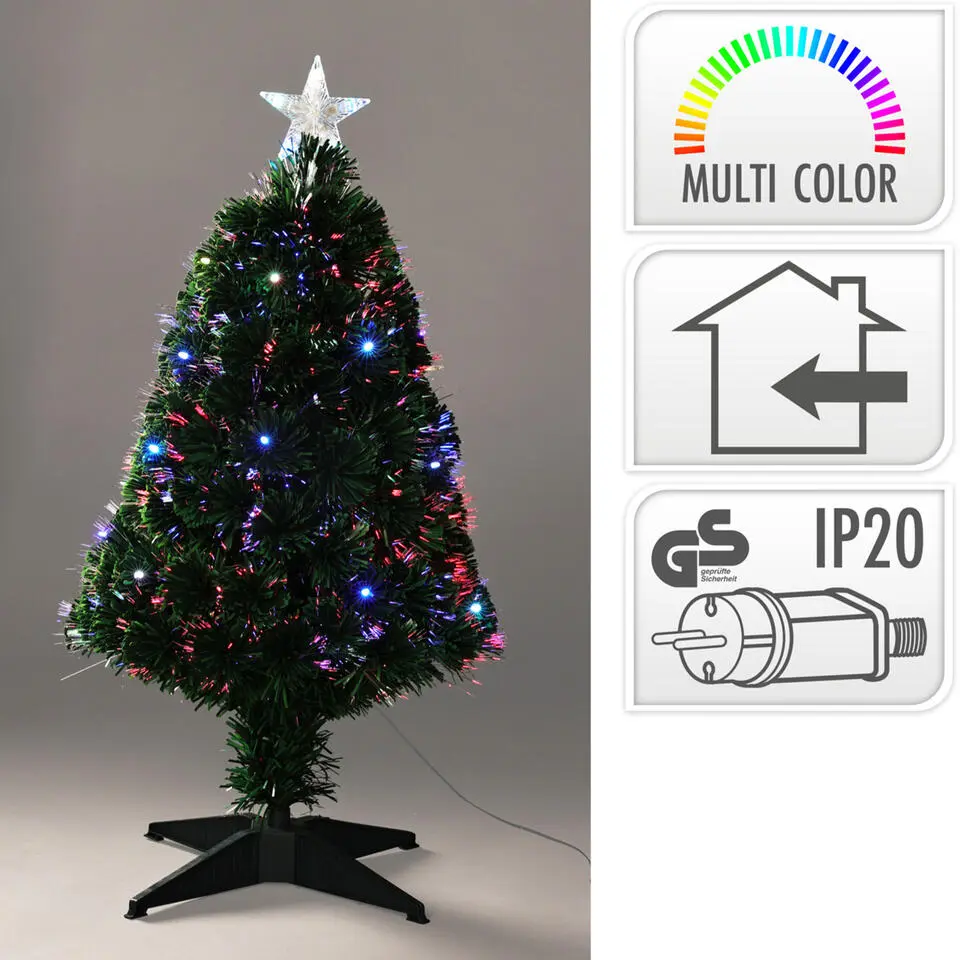 Fiber Optic kunst kerstboom - 90 cm - met led verlichting