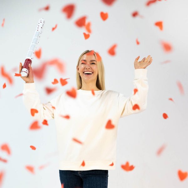 Hartjes Confetti Kanon Rood 60cm